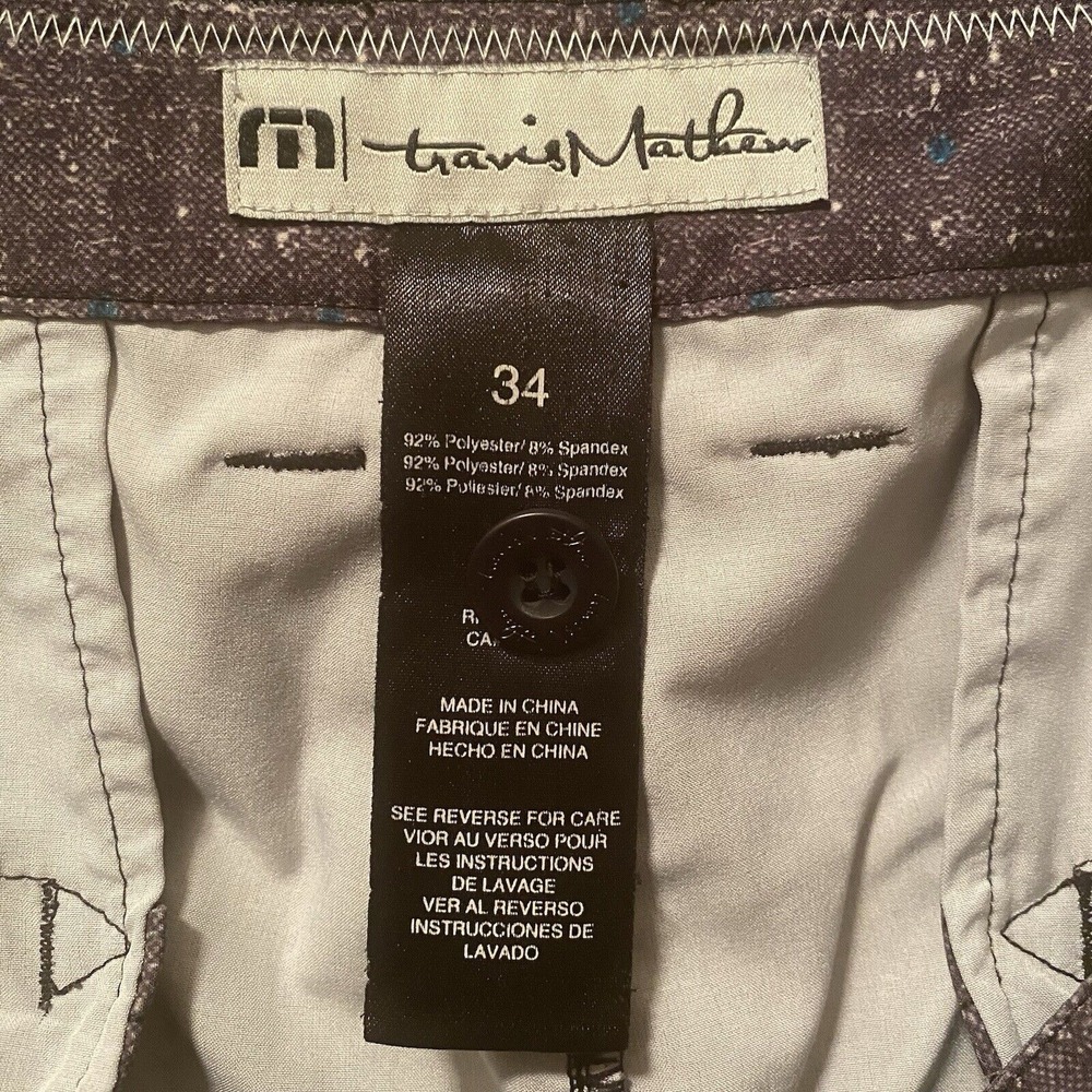 Travis Mathew Golf Shorts Mens 34 Purple Chino Performance‎ Stretch 10" Inseam - Picture 2 of 8